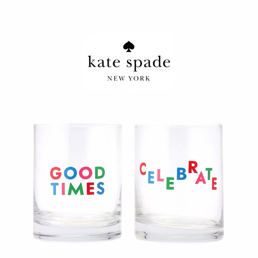 NWT Kate Spade Lenox Set of 2 "Celebrate Collection" Double Old Fashion Glasses